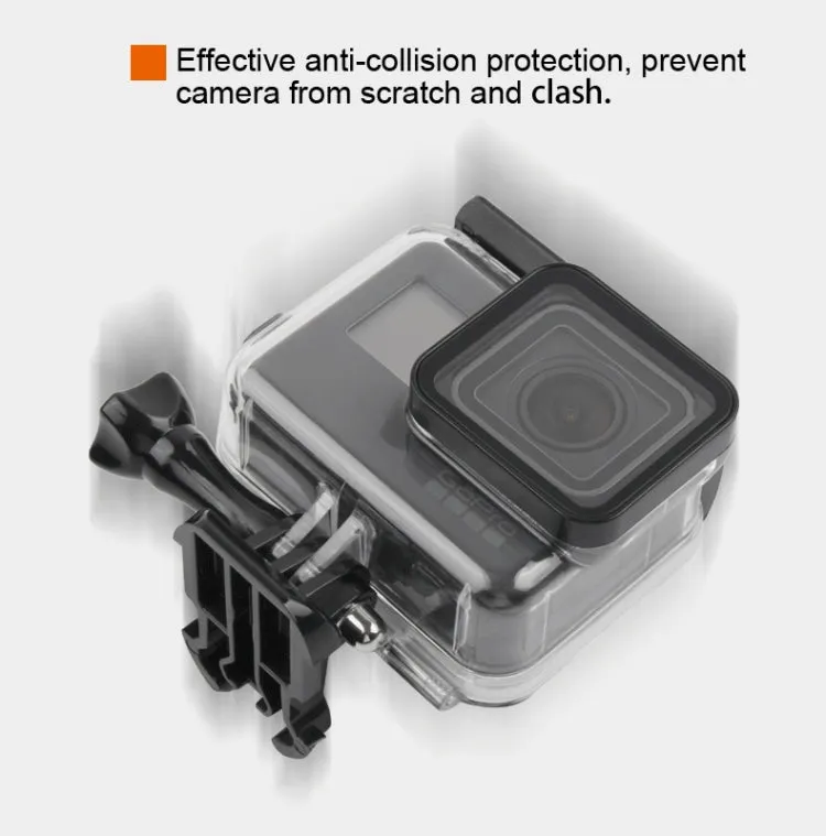 45m Waterproof Housing Protective Case   Touch Screen Back Cover for GoPro NEW HERO /HERO6 /5, with Buckle Basic Mount & Screw, No Need to Remove Lens