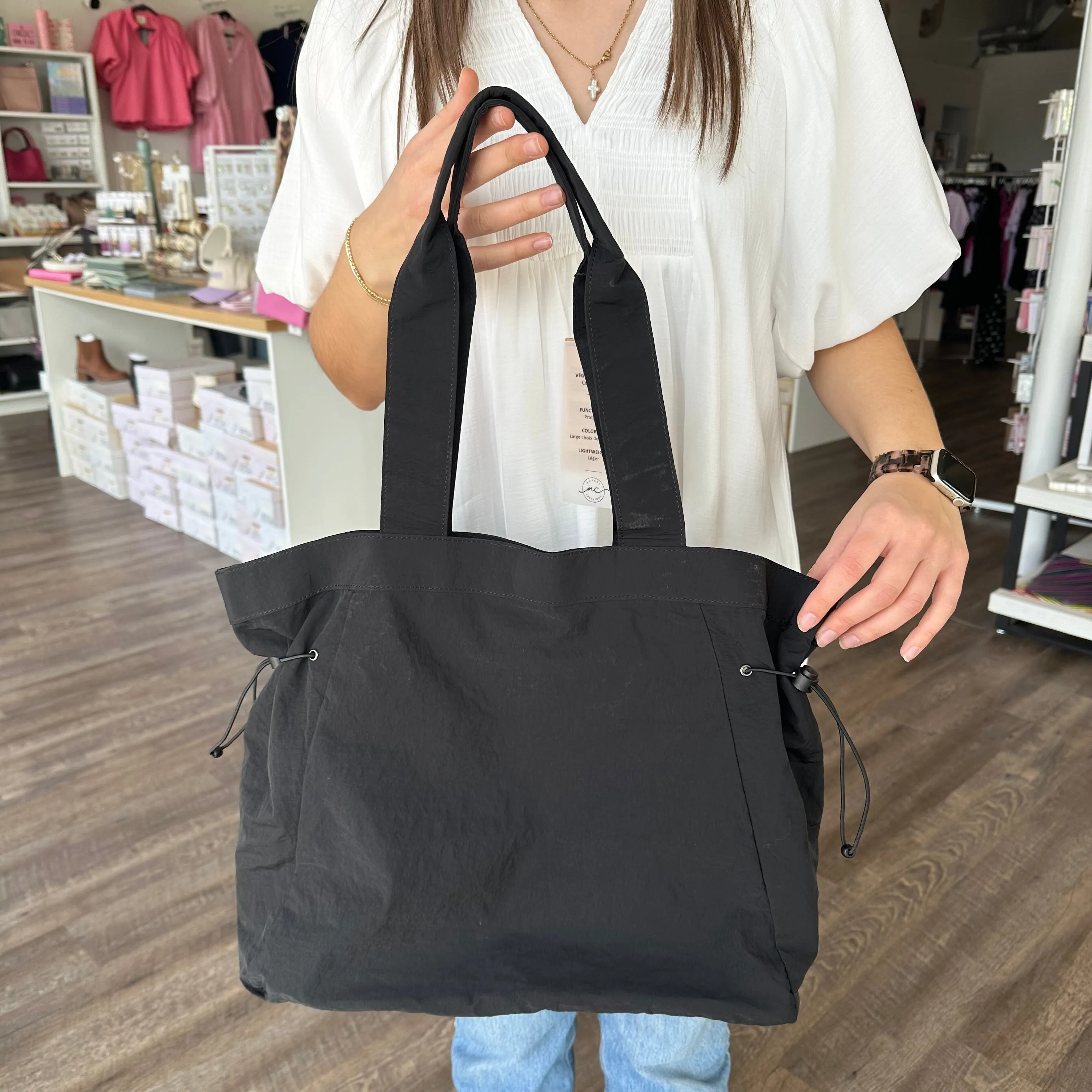 Amelie's Water Repellent Daily Active Nylon Tote - Black