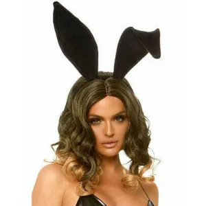 Bendable Velvet Bunny Rabbit Ear Headband Black