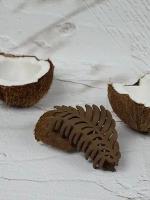 Claw Clip - Leaf - Medium - Chocolate