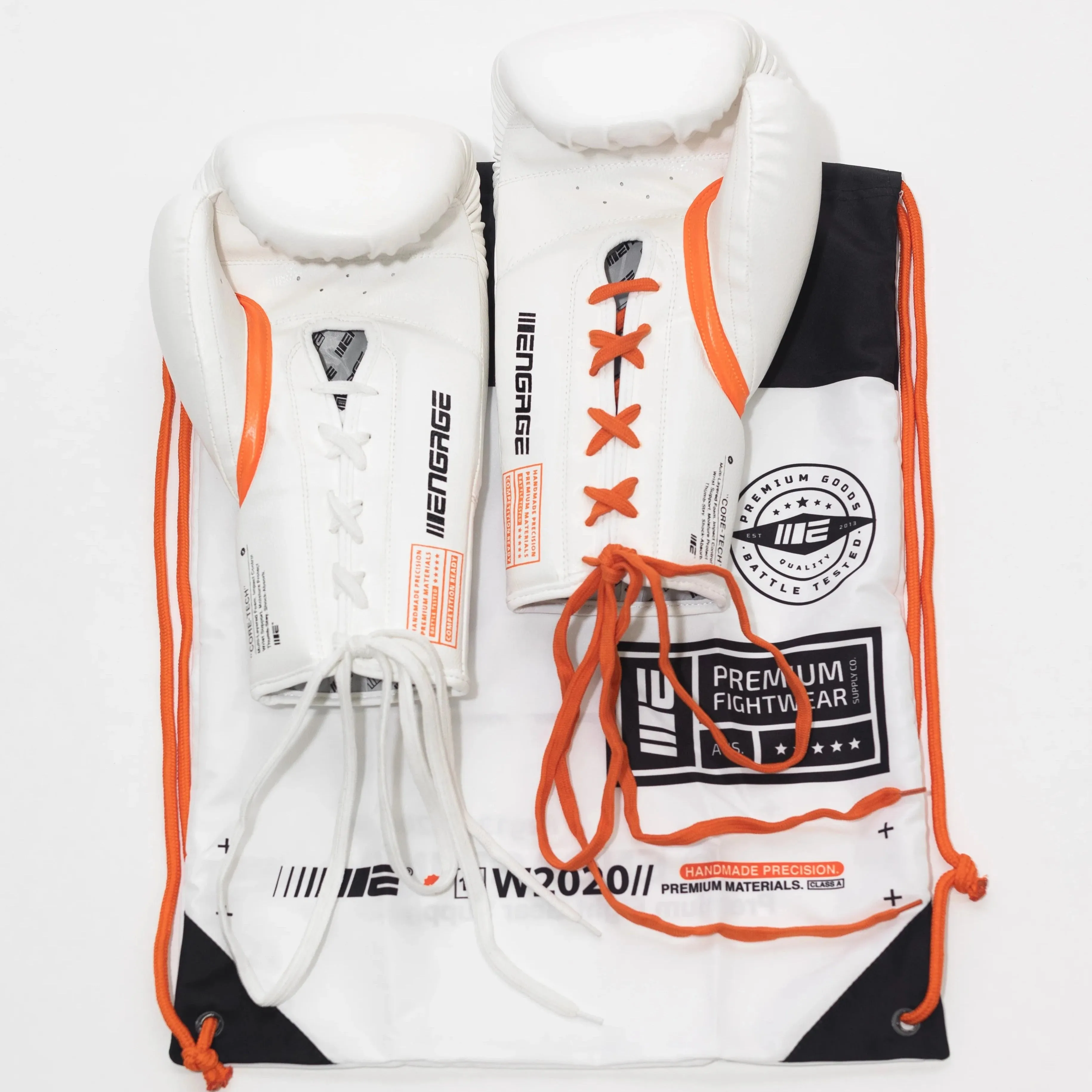 Engage W.I.P Series Boxing Gloves Lace Up - White