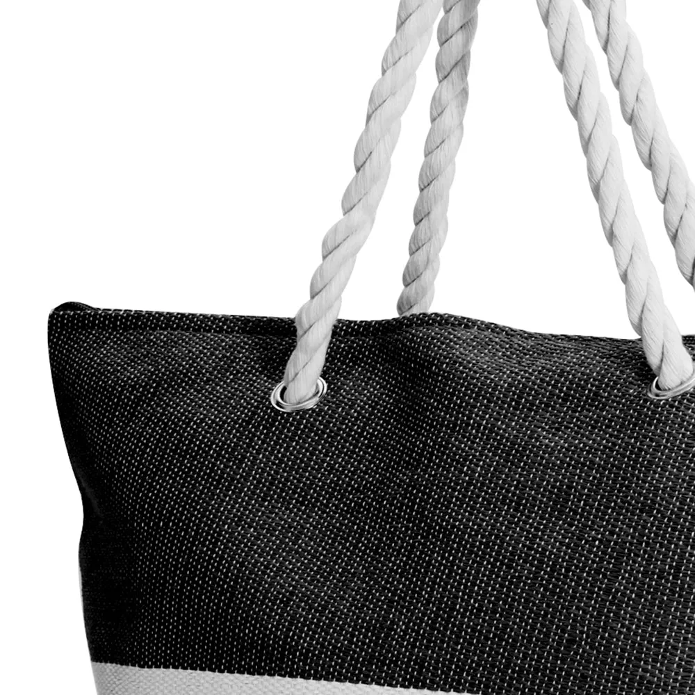 FLOSO Womens/Ladies Stripe Pattern Straw Woven Summer Handbag