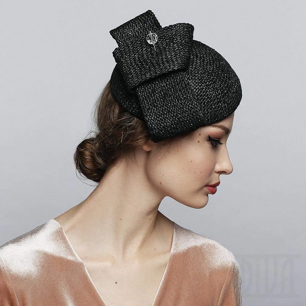 Pretty Straw Fascinator with Pin  Derby Church Wedding Hats