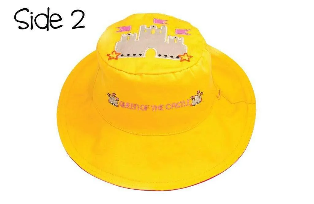 Reversible Kids Sun Hat - Mermaid /Sandcastle