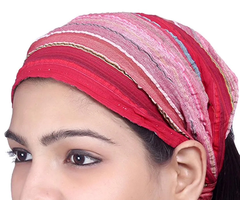 SARJANA Lot 10 Pieces Women Cotton Striped Headband Wide Hairband Men Wrap Yoga Bandana