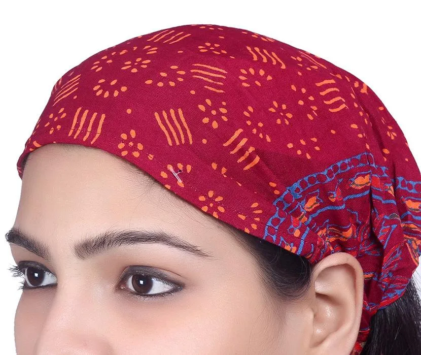 SARJANA Lot 10 Pieces Women Rayon Printed Headband Wide Hairband Men Wrap Yoga Bandana