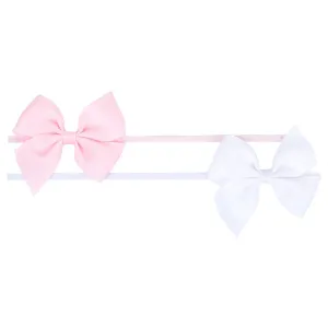 Wee Ones Tiny Grosgrain Bowties on Matching Baby Bands (2-Pack)